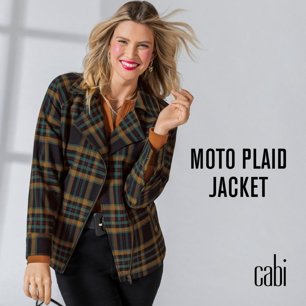 CABI #4401 Plaid Moto Jacket~Size S